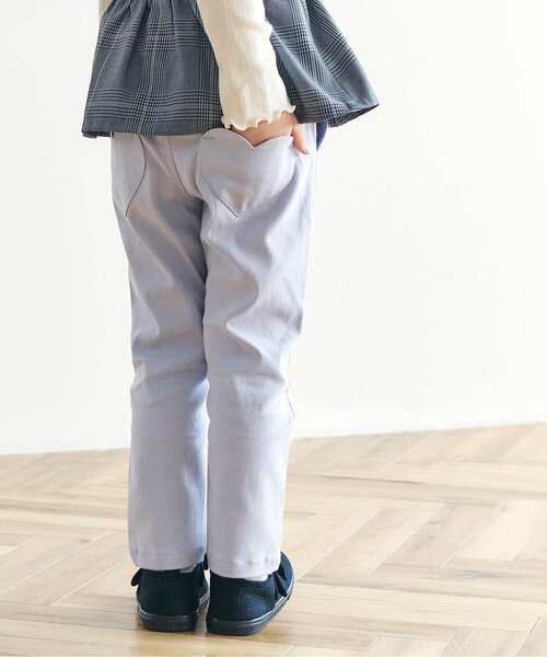 apres les cours（アプレレクール）の「ハートポケットきゅんpants（その他パンツ・キッズ・ベージュ/カーキ/チェック/サックスブルー/インディゴブルー/ピンク・120/130/110/80/100/90/140）」の3枚目の写真