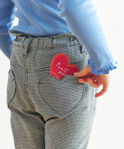 apres les cours（アプレレクール）の「ハートポケットきゅんpants（その他パンツ・キッズ・ベージュ/カーキ/チェック/サックスブルー/インディゴブルー/ピンク・120/130/110/80/100/90/140）」の6枚目の写真