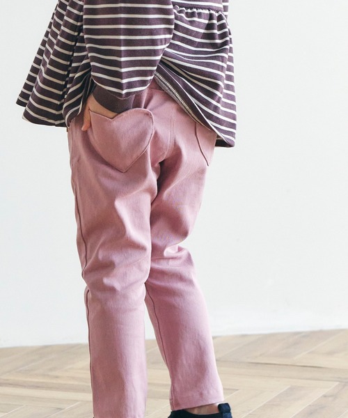 apres les cours（アプレレクール）の「ハートポケットきゅんpants（その他パンツ・キッズ・ベージュ/カーキ/チェック/サックスブルー/インディゴブルー/ピンク・120/130/110/80/100/90/140）」の5枚目の写真