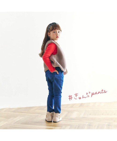 apres les cours（アプレレクール）の「ハートポケットきゅんpants（その他パンツ・キッズ・ベージュ/カーキ/チェック/サックスブルー/インディゴブルー/ピンク・120/130/110/80/100/90/140）」の8枚目の写真
