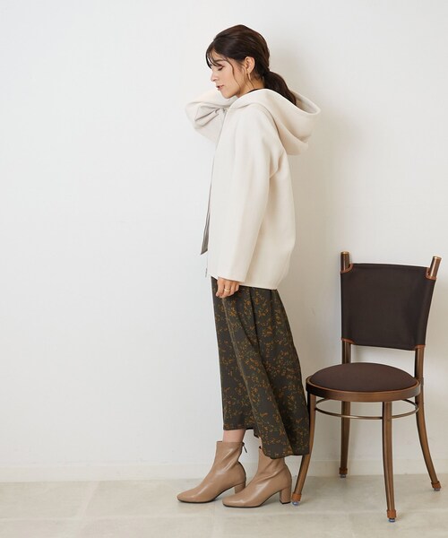 SHOO・LA・RUE（シューラルー）の「◆ウール調 ジップアップフーディブルゾン（ブルゾン・レディース・グレー系その他/ブラウン系/アイボリー・03/04/02）」の5枚目の写真