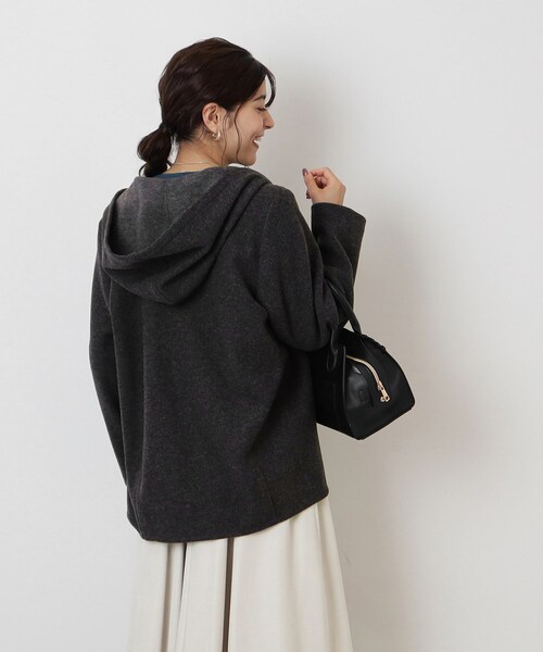 SHOO・LA・RUE（シューラルー）の「◆ウール調 ジップアップフーディブルゾン（ブルゾン・レディース・グレー系その他/ブラウン系/アイボリー・03/04/02）」の13枚目の写真