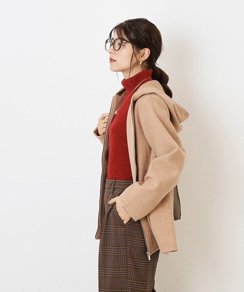 SHOO・LA・RUE（シューラルー）の「◆ウール調 ジップアップフーディブルゾン（ブルゾン・レディース・グレー系その他/ブラウン系/アイボリー・03/04/02）」の18枚目の写真