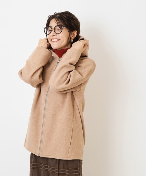 SHOO・LA・RUE（シューラルー）の「◆ウール調 ジップアップフーディブルゾン（ブルゾン・レディース・グレー系その他/ブラウン系/アイボリー・03/04/02）」の21枚目の写真