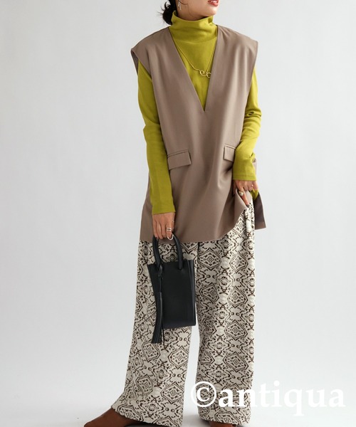 antiqua（アンティカ）の「Ｖネックベーシックベスト（ベスト・レディース・ベージュ/ブラック/ネイビー・FREE）」の11枚目の写真