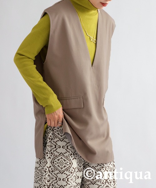 antiqua（アンティカ）の「Ｖネックベーシックベスト（ベスト・レディース・ベージュ/ブラック/ネイビー・FREE）」の12枚目の写真