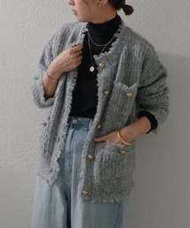 Pal collection | ツイードライクニットカーディガン(ニット/セーター)
