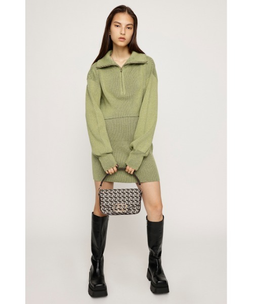 SLY（スライ）の「BIG COLLOR ZIP UP 2P S/OP ビッグカラー ジップアップ 2ピー ショート ワンピース（ワンピース・レディース・パープル系その他/ブラック/グレー/カーキ・1/2）」の13枚目の写真