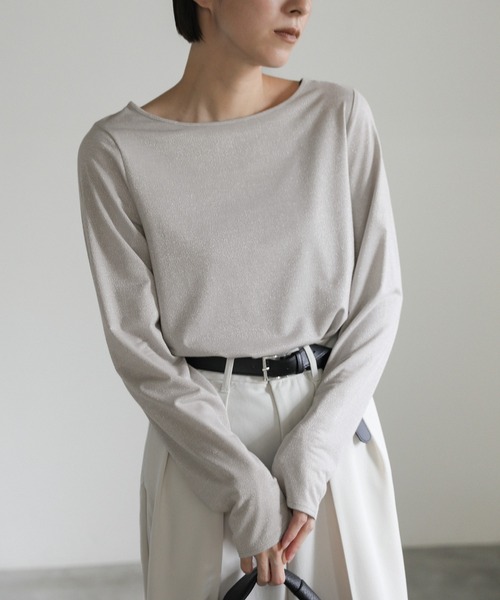 select MOCA（セレクトモカ）の「ラメシンプルトップス（Tシャツ/カットソー・レディース・オフホワイト/ブラック/グレー・FREE）」の3枚目の写真