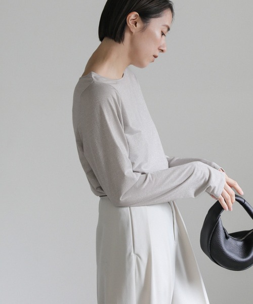 select MOCA（セレクトモカ）の「ラメシンプルトップス（Tシャツ/カットソー・レディース・オフホワイト/ブラック/グレー・FREE）」の10枚目の写真