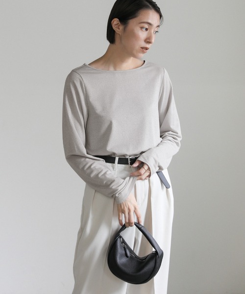 select MOCA（セレクトモカ）の「ラメシンプルトップス（Tシャツ/カットソー・レディース・オフホワイト/ブラック/グレー・FREE）」の9枚目の写真