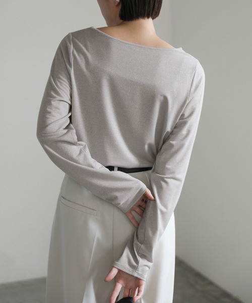 select MOCA（セレクトモカ）の「ラメシンプルトップス（Tシャツ/カットソー・レディース・オフホワイト/ブラック/グレー・FREE）」の15枚目の写真