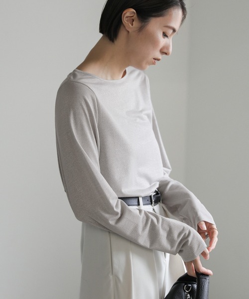 select MOCA（セレクトモカ）の「ラメシンプルトップス（Tシャツ/カットソー・レディース・オフホワイト/ブラック/グレー・FREE）」の14枚目の写真