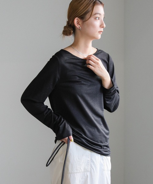 select MOCA（セレクトモカ）の「ラメシンプルトップス（Tシャツ/カットソー・レディース・オフホワイト/ブラック/グレー・FREE）」の17枚目の写真