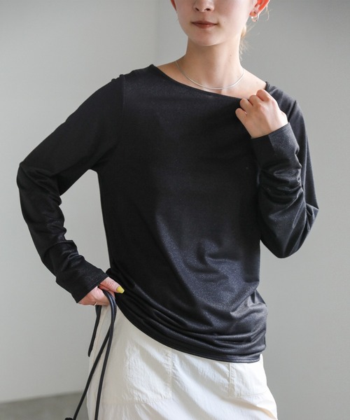 select MOCA（セレクトモカ）の「ラメシンプルトップス（Tシャツ/カットソー・レディース・オフホワイト/ブラック/グレー・FREE）」の19枚目の写真