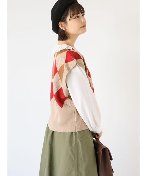 ehka sopo(エヘカソポ)の「プリーツ襟ブラウス(シャツ/ブラウス・レディース・キナリ/オフホワイト/ネイビー・F)」の8枚目の写真