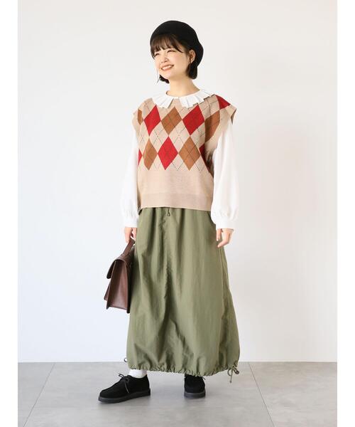 ehka sopo(エヘカソポ)の「プリーツ襟ブラウス(シャツ/ブラウス・レディース・キナリ/オフホワイト/ネイビー・F)」の13枚目の写真