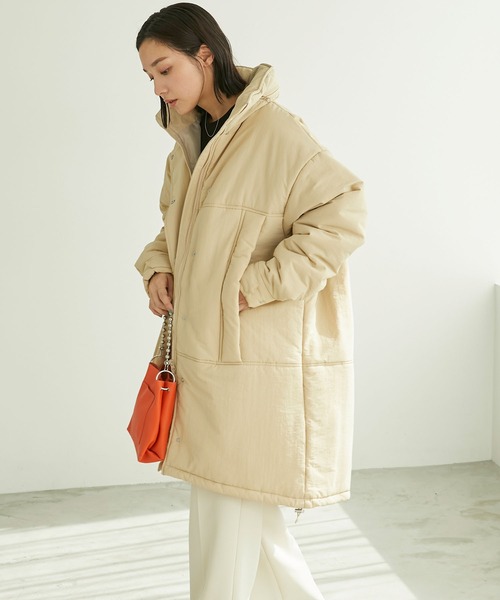 Chaco closet(チャコ クローゼット)の「ナイロンオーバーサイズロング丈モンスターパーカー(ダウンジャケット/コート・レディース・ブラック/ベージュ/オリーブ/アイボリー・FREE)」の20枚目の写真