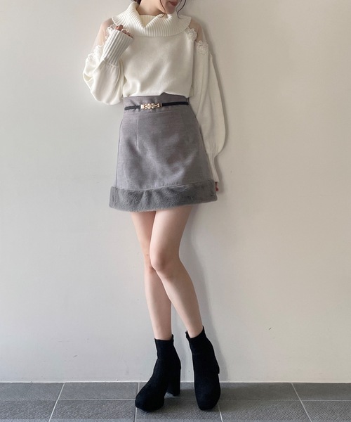 TORTE(トルテ)の「肩レースオフタートルニット(ニット/セーター・レディース・ホワイト/パープル/レッド/ブラック・FREE)」の10枚目の写真