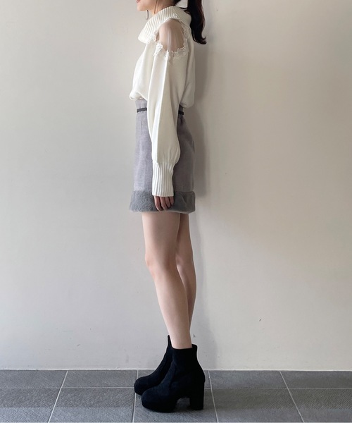TORTE(トルテ)の「肩レースオフタートルニット(ニット/セーター・レディース・ホワイト/パープル/レッド/ブラック・FREE)」の11枚目の写真