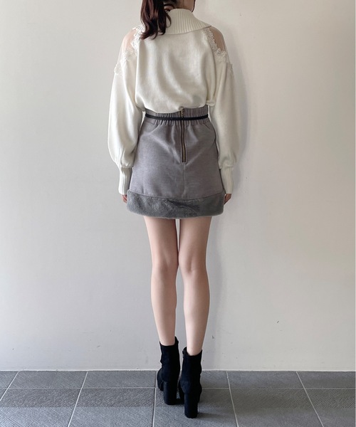 TORTE(トルテ)の「肩レースオフタートルニット(ニット/セーター・レディース・ホワイト/パープル/レッド/ブラック・FREE)」の12枚目の写真