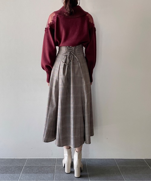 TORTE(トルテ)の「肩レースオフタートルニット(ニット/セーター・レディース・ホワイト/パープル/レッド/ブラック・FREE)」の20枚目の写真