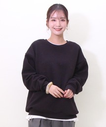 親子お揃い エンボス 総柄 トレーナー 8883A