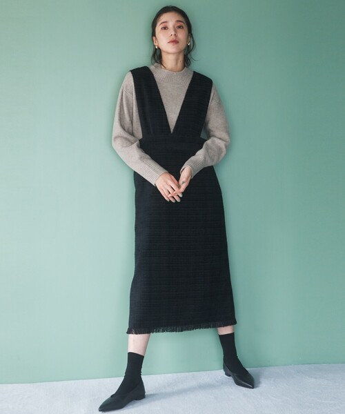 THE SHOP TK （ザ ショップ ティーケー ）の「◆2WAYマルチジャンバースカート/ハグするニットシリーズ（ワンピース・レディース・ブルー系その他5/ブラック系3・12/13）」の3枚目の写真