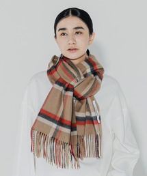 cumaco（クマコ）の「【cumaco】カシミヤ 100% ストール 大判 チェック レディース 女性 カシミア カシミヤストール カシミアストール ユニセックス チェック柄 ブランド（ストール/ショール）」