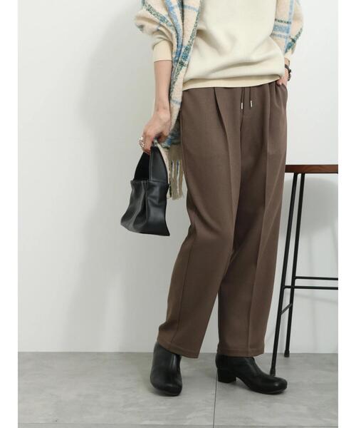 Samansa Mos2 blue（サマンサモスモスブルー）の「【イージーケア+アンチピリング】ウールライクパンツ（その他パンツ・レディース・ライトベージュ/ブラック/ブラウン/グレー・F）」の4枚目の写真