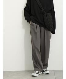 Samansa Mos2 blue | 【イージーケア+アンチピリング】ウールライクパンツ(その他パンツ)