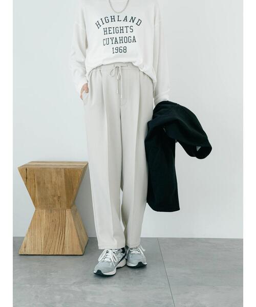 Samansa Mos2 blue（サマンサモスモスブルー）の「【イージーケア+アンチピリング】ウールライクパンツ（その他パンツ・レディース・ライトベージュ/ブラック/ブラウン/グレー・F）」の5枚目の写真