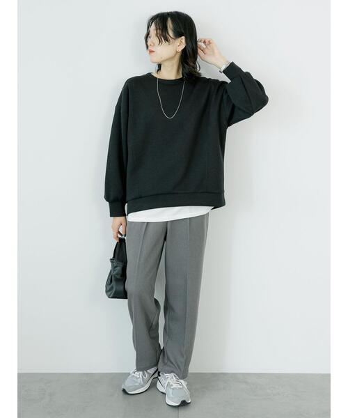 Samansa Mos2 blue（サマンサモスモスブルー）の「【イージーケア+アンチピリング】ウールライクパンツ（その他パンツ・レディース・ライトベージュ/ブラック/ブラウン/グレー・F）」の11枚目の写真