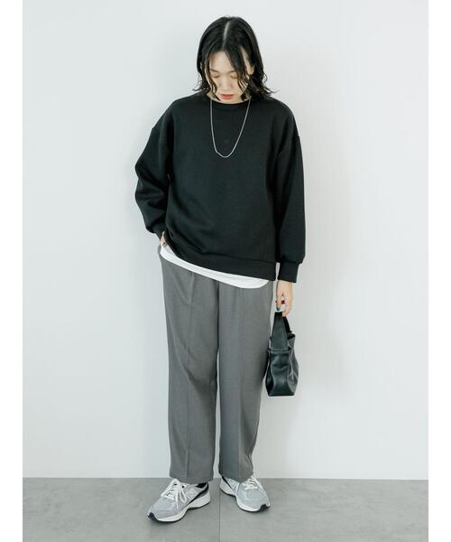 Samansa Mos2 blue（サマンサモスモスブルー）の「【イージーケア+アンチピリング】ウールライクパンツ（その他パンツ・レディース・ライトベージュ/ブラック/ブラウン/グレー・F）」の12枚目の写真