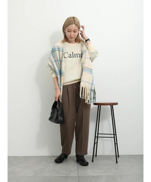 Samansa Mos2 blue（サマンサモスモスブルー）の「【イージーケア+アンチピリング】ウールライクパンツ（その他パンツ・レディース・ライトベージュ/ブラック/ブラウン/グレー・F）」の14枚目の写真