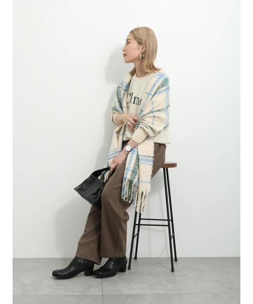 Samansa Mos2 blue（サマンサモスモスブルー）の「【イージーケア+アンチピリング】ウールライクパンツ（その他パンツ・レディース・ライトベージュ/ブラック/ブラウン/グレー・F）」の17枚目の写真