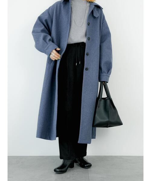 Samansa Mos2 blue（サマンサモスモスブルー）の「【イージーケア+アンチピリング】ウールライクパンツ（その他パンツ・レディース・ライトベージュ/ブラック/ブラウン/グレー・F）」の18枚目の写真