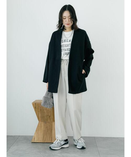 Samansa Mos2 blue（サマンサモスモスブルー）の「【イージーケア+アンチピリング】ウールライクパンツ（その他パンツ・レディース・ライトベージュ/ブラック/ブラウン/グレー・F）」の21枚目の写真