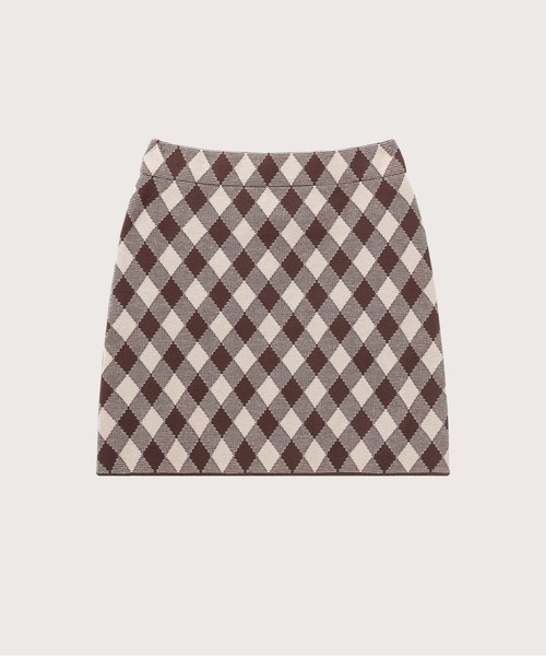 LA POMME petit(ラポミ・プチ)の「Mix Color Check Skirt(スカート・レディース・ブラウン/ピンク/ブラック/ダークブラウン・FREE)」の3枚目の写真