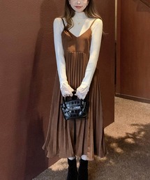 プリーツ キャミソールワンピース