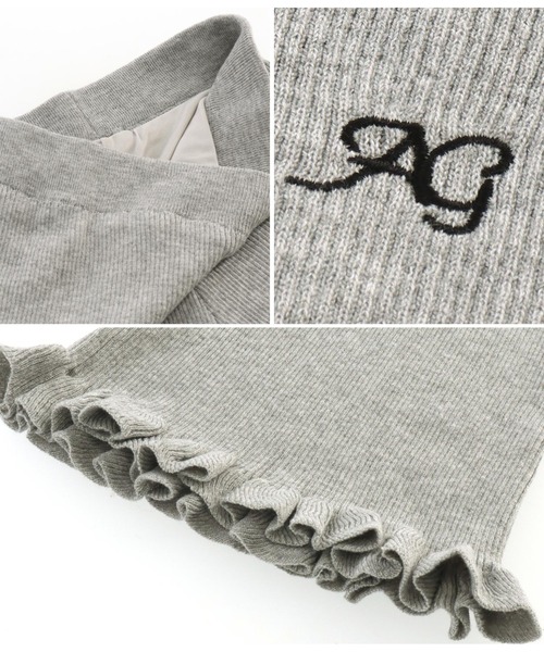 ANAP GiRL(アナップガール)の「裾フリルニットワイドパンツ(その他パンツ・キッズ・サックスブルー/グレー・S/M/XS)」の19枚目の写真