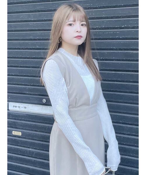 MURUA（ムルーア）の「ランダムパターンシアーニット（ニット/セーター・レディース・ホワイト/ブラック/イエロー/ピンク/ライトブルー・FREE）」の12枚目の写真