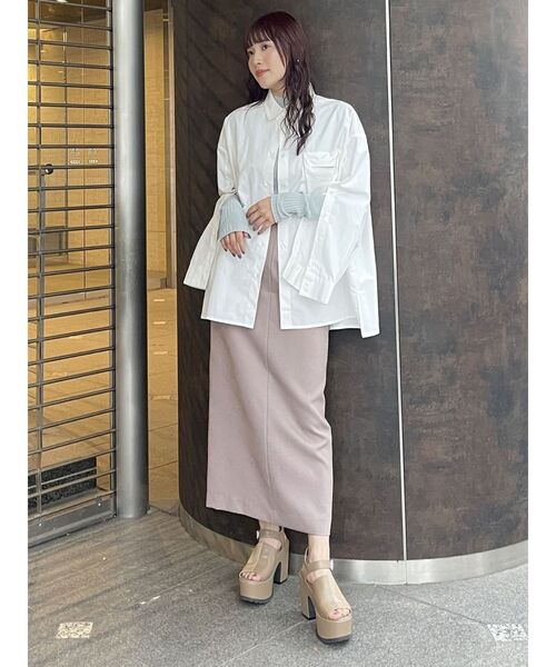 MURUA（ムルーア）の「ランダムパターンシアーニット（ニット/セーター・レディース・ホワイト/ブラック/イエロー/ピンク/ライトブルー・FREE）」の16枚目の写真