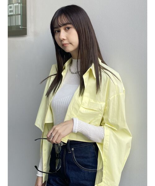 MURUA（ムルーア）の「ランダムパターンシアーニット（ニット/セーター・レディース・ホワイト/ブラック/イエロー/ピンク/ライトブルー・FREE）」の17枚目の写真