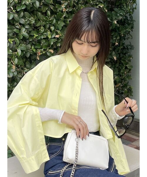 MURUA（ムルーア）の「ランダムパターンシアーニット（ニット/セーター・レディース・ホワイト/ブラック/イエロー/ピンク/ライトブルー・FREE）」の20枚目の写真