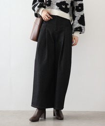 &soiree リジッドタックワイドデニムパンツ
