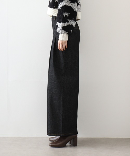 ＆soiree（アンドソワレ）の「&soiree リジッドタックワイドデニムパンツ（デニムパンツ・レディース・ブラック/インディゴブルー・FREE）」の20枚目の写真