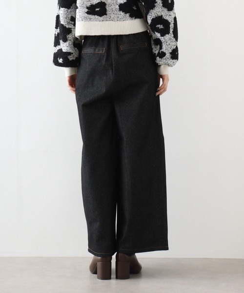 ＆soiree（アンドソワレ）の「&soiree リジッドタックワイドデニムパンツ（デニムパンツ・レディース・ブラック/インディゴブルー・FREE）」の21枚目の写真