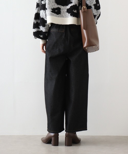＆soiree（アンドソワレ）の「&soiree リジッドタックワイドデニムパンツ（デニムパンツ・レディース・ブラック/インディゴブルー・FREE）」の12枚目の写真