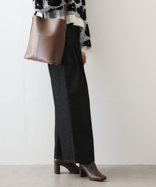 ＆soiree（アンドソワレ）の「&soiree リジッドタックワイドデニムパンツ（デニムパンツ・レディース・ブラック/インディゴブルー・FREE）」の11枚目の写真